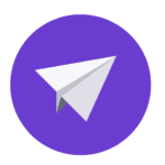 Paper Airplane Icon In Blue Circle
