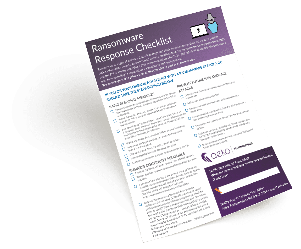 Ransomware Response Checklist Promo