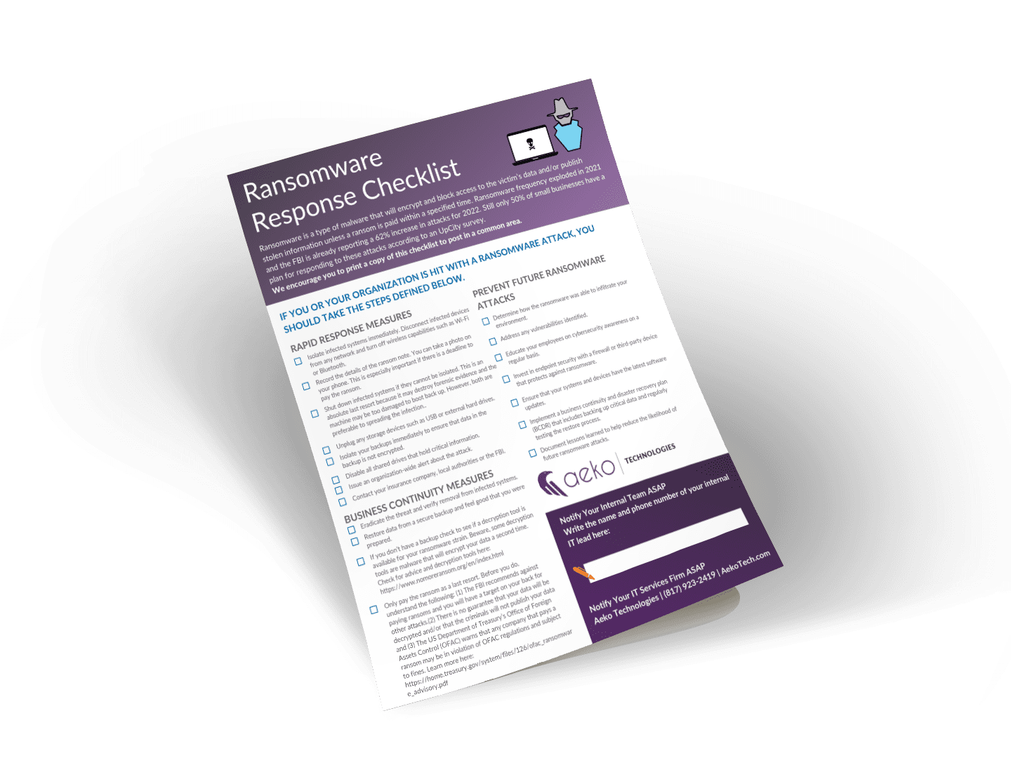 Ransomware Response Checklist Promo Wide