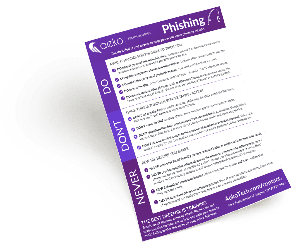 Phishing Prevention Cheat Sheet Promo - Business IT Support